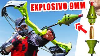 usé FLECHAS 9MM EXPLOSIVAS en AIRSOFT 🏹💥😱