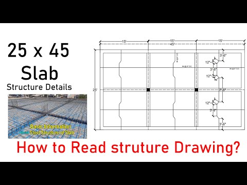 25 x 45 Steel Structure Design for Slab  | How to Read Structure Drawing ?