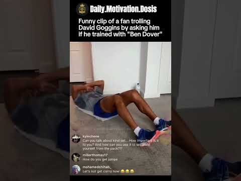 Funny clip of a fan trolling David Goggins by asking him if he trained with “Ben Dover.” #goggins