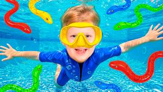 Los niños aprenden las reglas de seguridad en la piscina