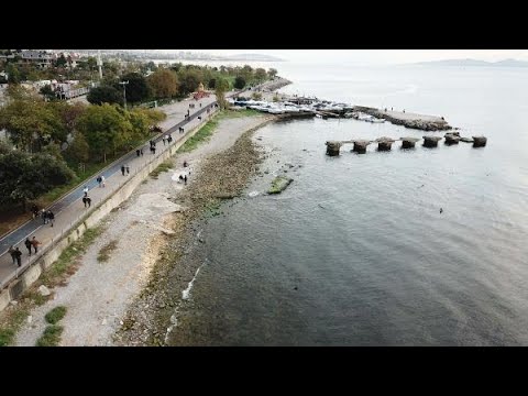 Kadıköy Caddebostan'da deniz çekildi, tedirginlik yaşandı