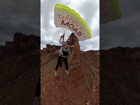 "I hate my husband right now!" Husband takes wife Tandem BASE jumping #reaction #emotional #love