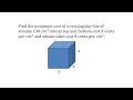 Minimizing Cost of a Rectangular Box