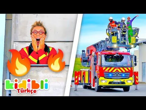 Çocuklar İçin İtfaiyeci Derlemesi | Çocuklar İçin Eğitici İtfaiye Araçları Videoları | Kidibli