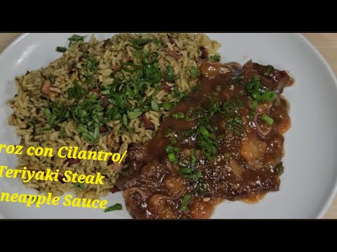 ARROZ CON CILANTRO Y TERIYAKI STEAK