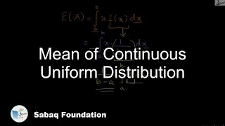 Mean of Continuous Uniform Distribution