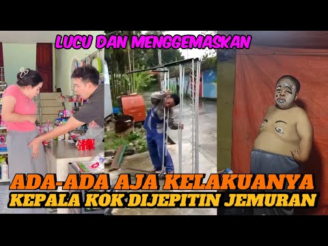 Kepala Kok dijepitin Dijemuran‼️Funny Crazy videos 🔴