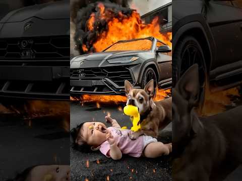 Heroic Chihuahua Rescues Baby Girl from Flaming Black Lamborghini Urus