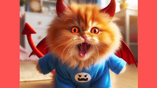 little kitten become a devil 😈 😭#cat #cute #cutecat #aicatvideos #ai #horrorcatvideo @Animalcutes.5