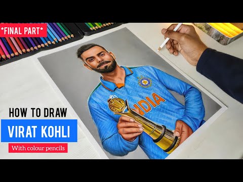 Virat Kohli Drawing | Final Part | #viratkohli #colourpencildrawing