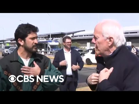 YouTube video thumbnail: Rep. Greg Casar Confronts Sen. John Cornyn at Austin Airport Over DHS Funding