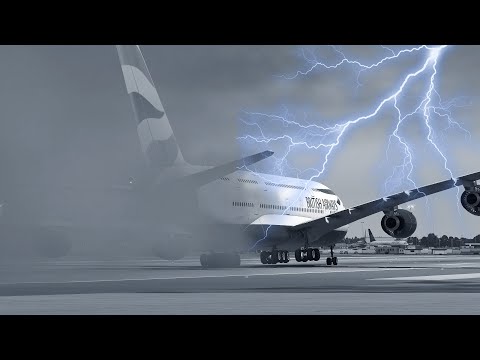 Airbus A380 Takes Off Dangerously In The Storm [XP11]