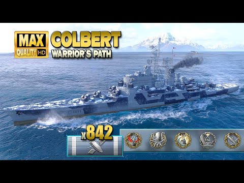 Excellent Colbert play on map Warrior  s Path   World of Warships