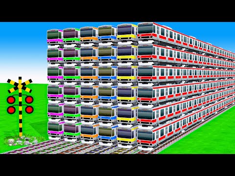 【踏切アニメ】あぶない電車【カンカン】電車 Train Climbing Pynamid 2025u 🚦 Fumikiri 3D Train Railroad Crossing Animation