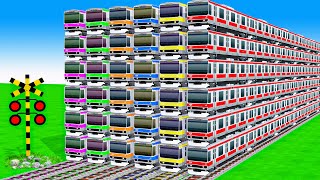 【踏切アニメ】あぶない電車【カンカン】電車 Train Climbing Pynamid 2025u 🚦 Fumikiri 3D Train Railroad Crossing Animation