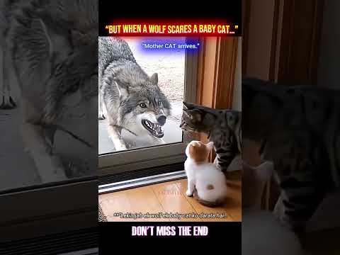 “Kitten Terrified… Until Mom Cat Shows the Power of a Mother” ! 😼🔥 #babyanimal #trending #Viral.