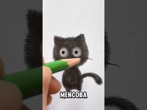 Menggambar menggunakan limbah pensil#shorts #kucing