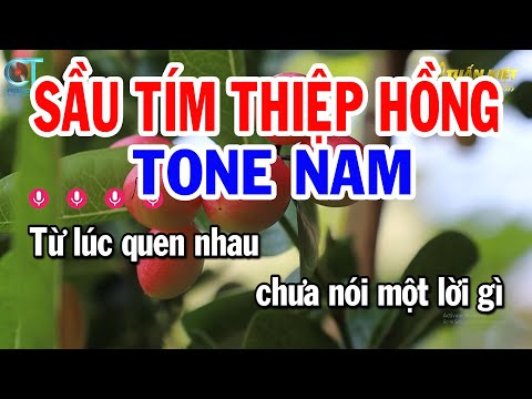 Karaoke Sầu Tím Thiệp Hồng Tone Nam ( D#m ) Nhạc Sống Hay Nhất || Karaoke Tuấn Kiệt