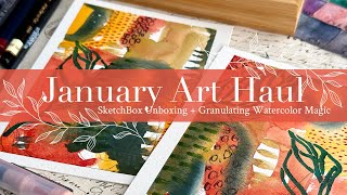 January Art Haul 2026: SketchBox Unboxing + Granulating Watercolor Magic