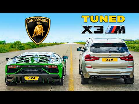 Lamborghini Aventador SVJ vs Tuned BMW X3M: Drag Race Showdown