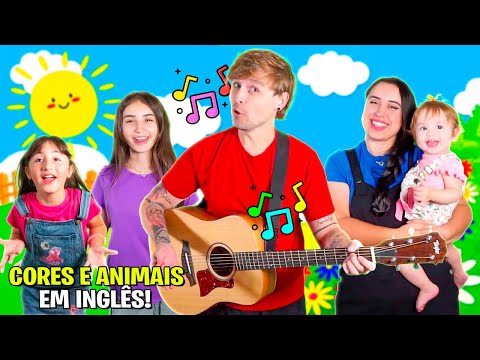 FIZEMOS uma MÚSICA para ENSINAR as CORES e ANIMAIS em INGLÊS! CANTEM com a GENTE! Pai Também Vloga