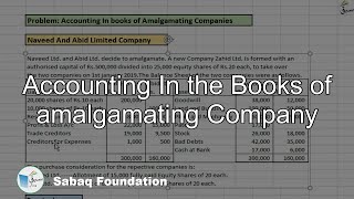 Accounting In the Books of amalgamating Company