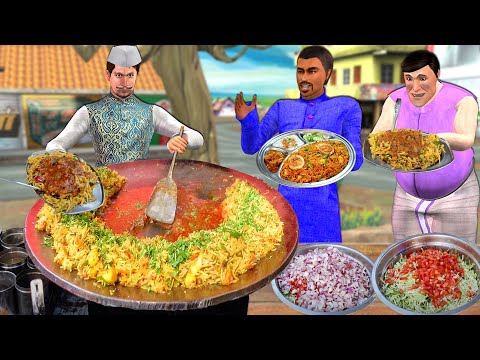 Lalchi Tawa Pulao Wala Cooking Famous Tawa Pulao Indian Street Food Hindi Kahani Hindi Moral Stories