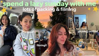 spend a lazy sunday with me 🧳🏷️🎥 | packing + filming! 