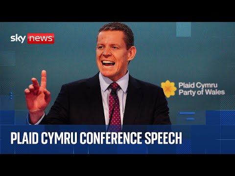 Plaid Cymru leader gives speech at party conference