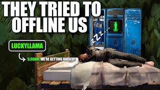 YouTube thumbnail for aloneintokyo's video titled 'How LuckyLlama and I Angered a clan to offline raid us at 5:30am in Rust...'
