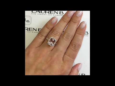 Morganite Halo Engagement Ring
