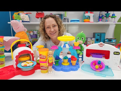 Nicoles PlayDoh Café - Pizza und Eis für Familie Wutz und die Pyjamahelden - Knetevideo für Kinder