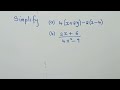 Simplifying Expressions and Factoring