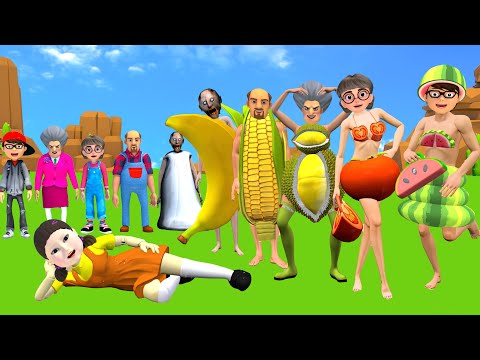 Scary Teacher 3D vs Squid Game 2 Fruit Dress Change Challenge – Nice or Error 5 Times Challenge