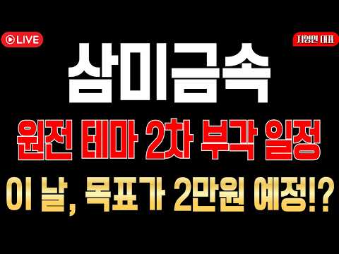 [<strong>삼미금속</strong> 주가전망] 원전 테마 2차 부각 일정! 이 날 목표가 2만원 예정!?