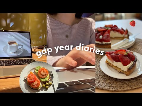 gap year vlog | interview prep, making strawberry tart🍓, homebody life