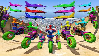Rainbow Spiderman vs Longest Ramp in GTA 5 - Jumping from Highest in GTA 5 #1