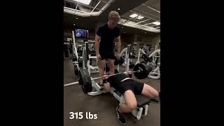 ✅ 315 lbs #benchpress #catcher #mlbdraft