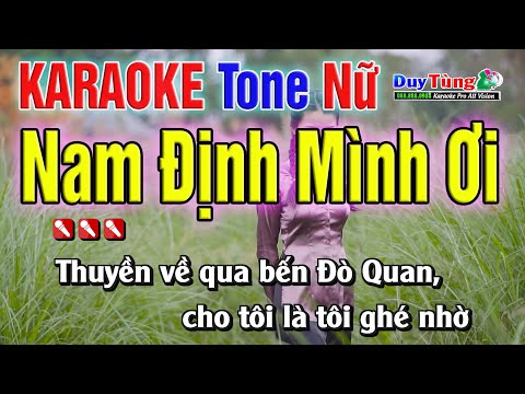 Karaoke || Nam Định Mình Ơi – Tone Nữ  || Nhạc Sống Duy Tùng