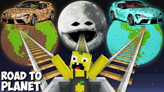 I found ROAD TO TOYOTA SUPRA DIAMOND PLANET vs DIRT PLANET vs THE MOON WOKE UP in Minecraft !