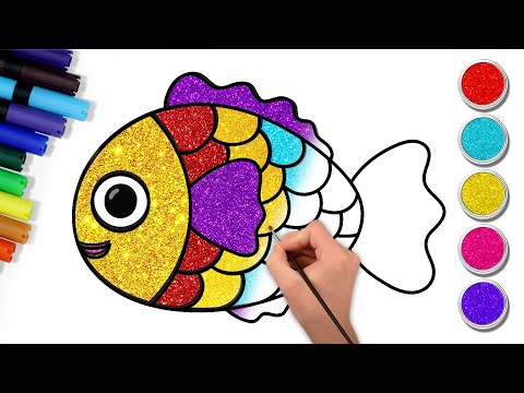 ✏️How to Draw Easy Glitter Fish🐟 | मछली Kaise Banate Hain | EASY Drawing And Coloring For Kids