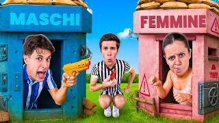 FORTINO DI CARTONE MASCHI vs FEMMINE!⚔️ IL BUNKER MIGLIORE VINCE