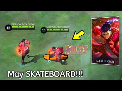 CHOU S.T.U.N SKIN REVIEW! w/ SKATEBOARD?! + BAGONG VOICE LINES NAKAKABAKL@ 😍😍😍 - MLBB