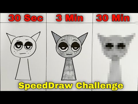 Drawing INCREDIBOX SPRUNKI ( GRAY ) in 30 Sec, 3 Min and 30 Min.