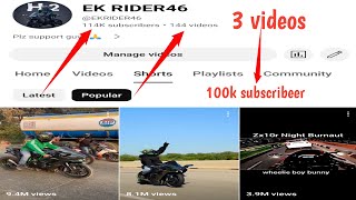 EK RIDER46 is live! 100k subscribeer complete
