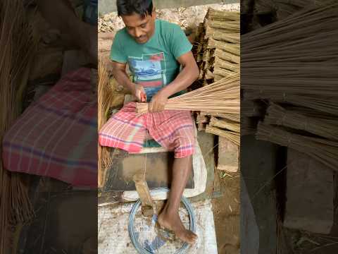 Easy technique  to Make stick broom || Broom Making || Coconut stick Broom #shortsvideo #shorts