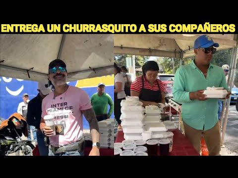 NETO BRAN ENTREGA CHURRASQUITO SUS COMPAÑEROS DE RECAPEO, GUATEMALA.