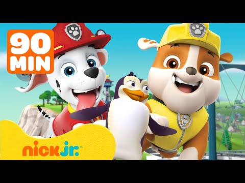 Patrulha Canina | 90 MINUTOS dos Melhores Resgates de Animais da Patrulha Canina! 🦫🐠🐔 | Nick Jr.