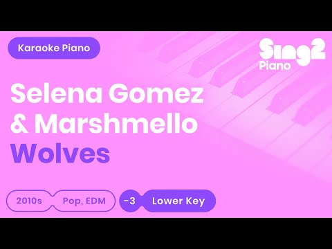 Wolves (LOWER Piano Karaoke) Selena Gomez & Marshmello