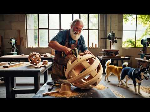 A 70-Year-Old Carpenter's Colossal Creation: A Giant, Intricate Table with Two Spherical Legs